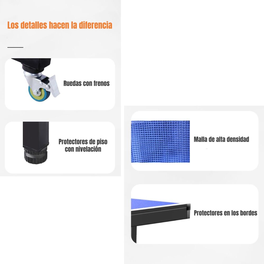 Mesa De Ping Pong Profesional Plegable Accesorios Lubabycas image number 6.0