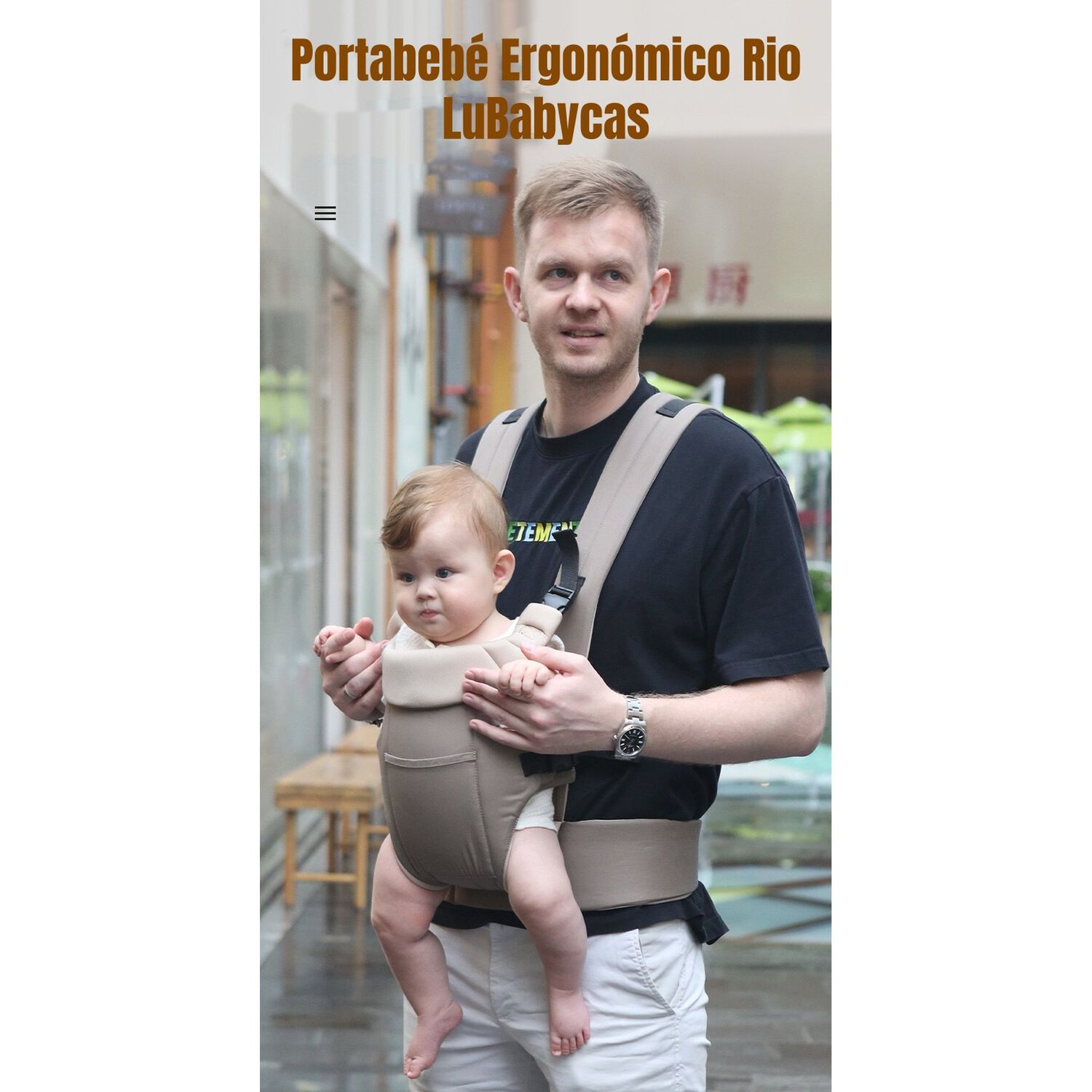 Portabeb&eacute; Ergon&oacute;mico Multifuncional Negro Rio By Lubabycas image number 4.0