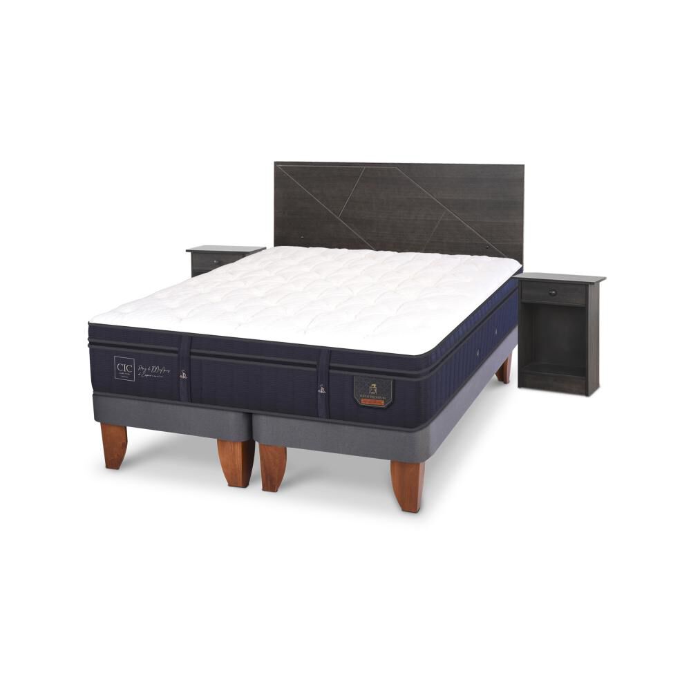 Cama Europea Cic Super Premium / 2 Plazas / Base Dividida + Set De Maderas image number 3.0