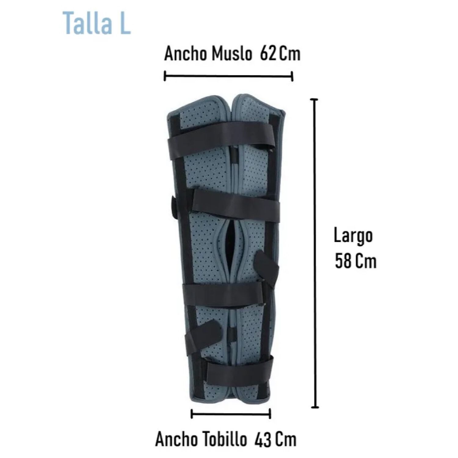 Inmovilizador De Rodilla Largo Con Velcro Ajustable Talla L image number 2.0