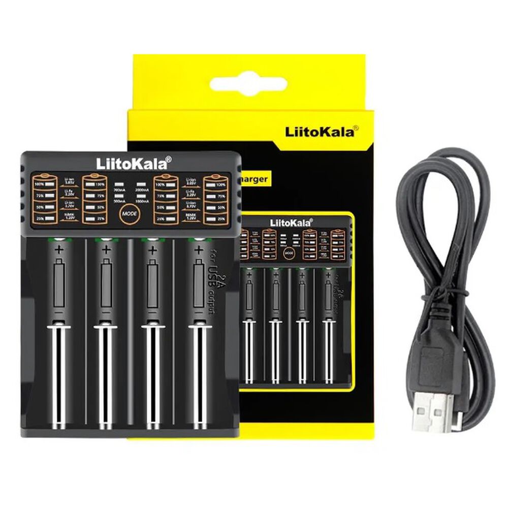 Cargador Bater&iacute;as Recargables Inteligente Litokala Multiple Pilas 18650 Multifuncional Usb 4 Ranuras Ajustable image number 0.0