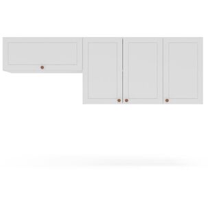 Mueble De Cocina Aereo Perola Vekkahome 4 Puertas Blanco/caf&eacute;