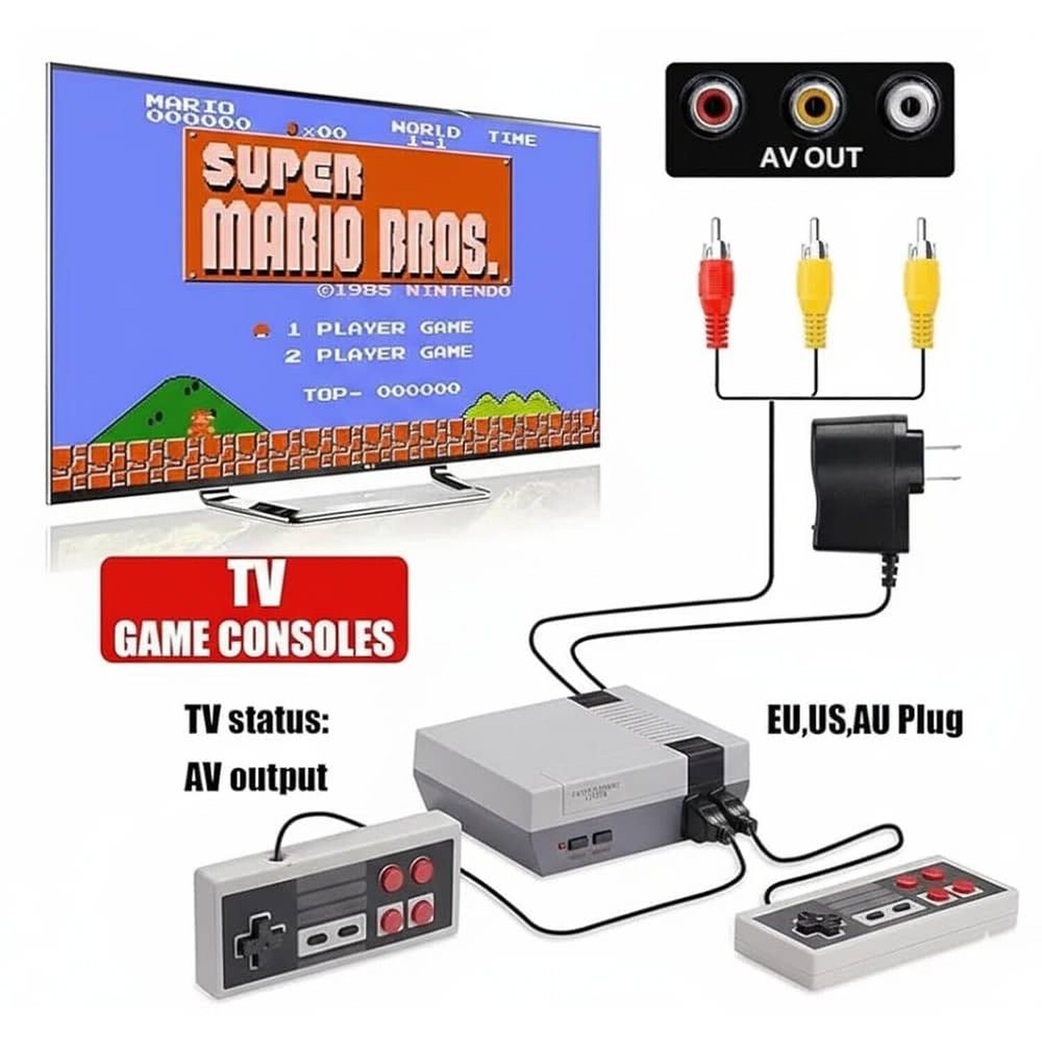 M&aacute;quina Cl&aacute;sica De Juegos &ndash; Estilo Nintendo, 620 Recuerdos image number 1.0