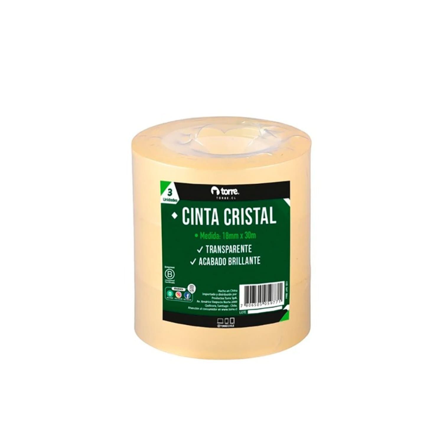 Pack X 4 Cinta Cristal Set 3 Unidades 18mm. X30m. Torre image number 1.0