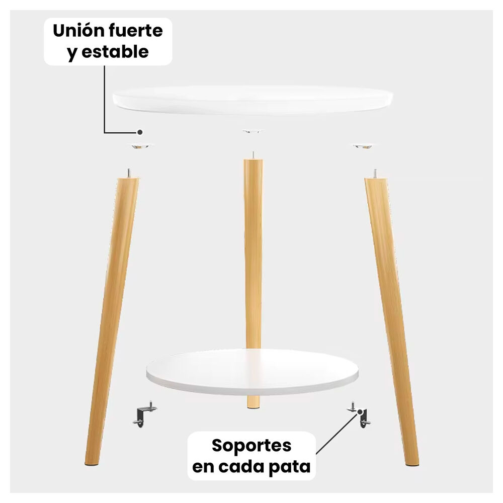Mesa De Centro Blanca Con Doble Nivel Organización Y Estilo Para Tu Hogar image number 2.0