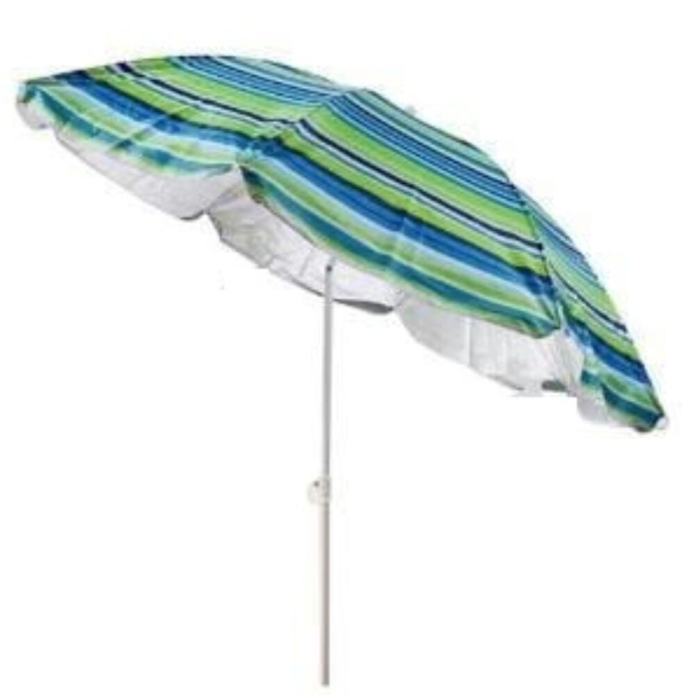 Sombrilla Reclinable 2.20 Mts Diametro Playa Camping Diseño Rayas Colores Variados image number 0.0