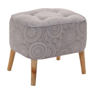 Pouf M&aacute;xima M&aacute;ndala Gris Estampado 55x45x45 Cm M&aacute;xima Design