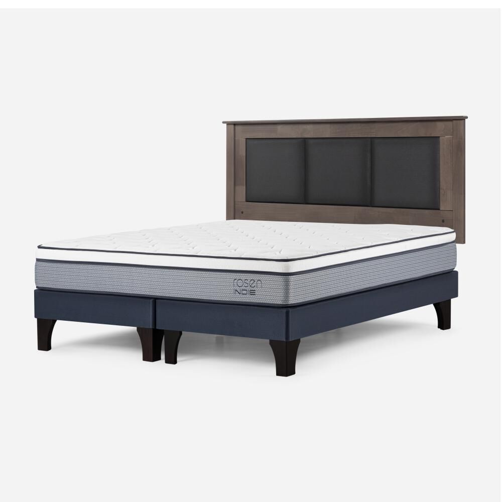 Cama Europea Rosen Indie / 2 Plazas / Base Dividida  + Respaldo Rachel Gris image number 2.0