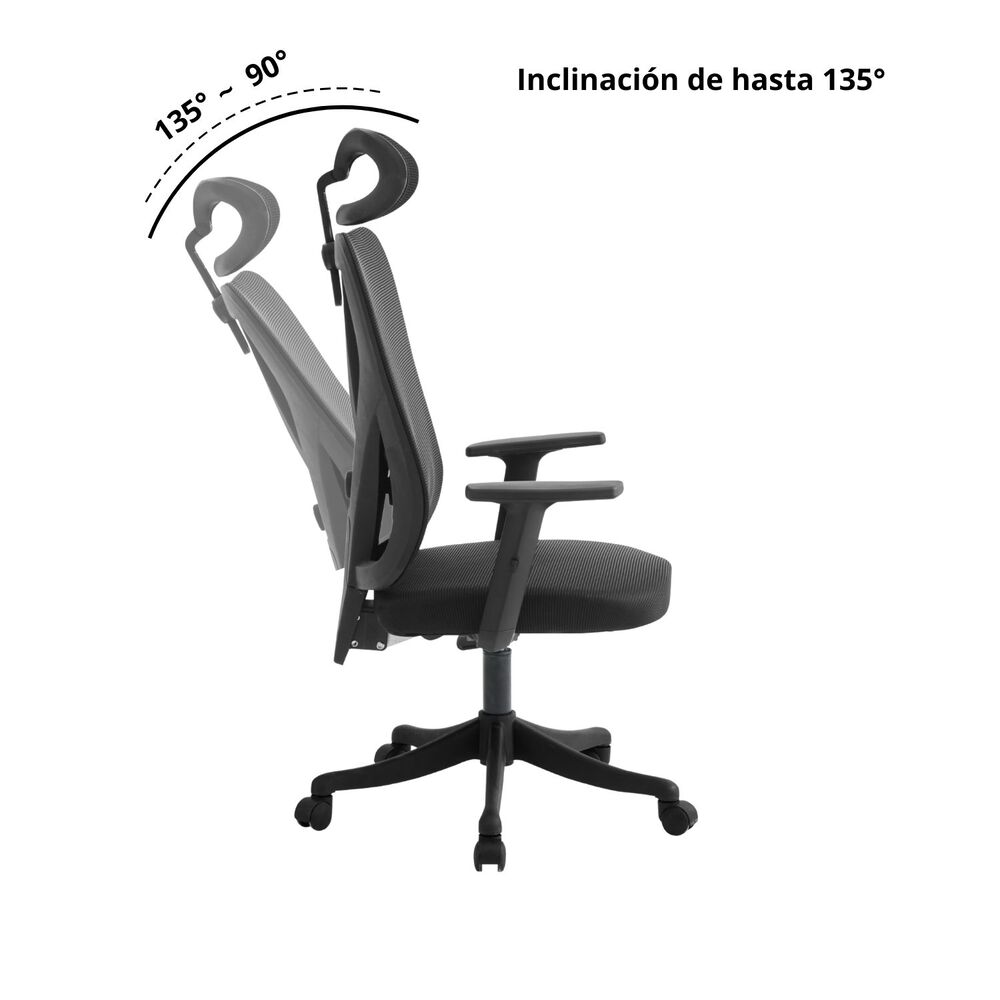 Silla De Escritorio Executive Air Negro image number 3.0