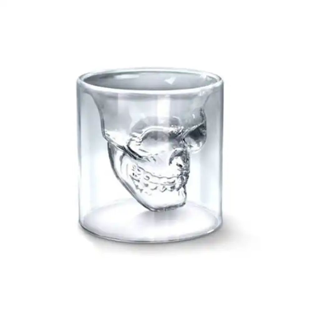Pack De 4 Vasos Para Whiskey Calavera Maya 75ml Doble Fondo image number 5.0