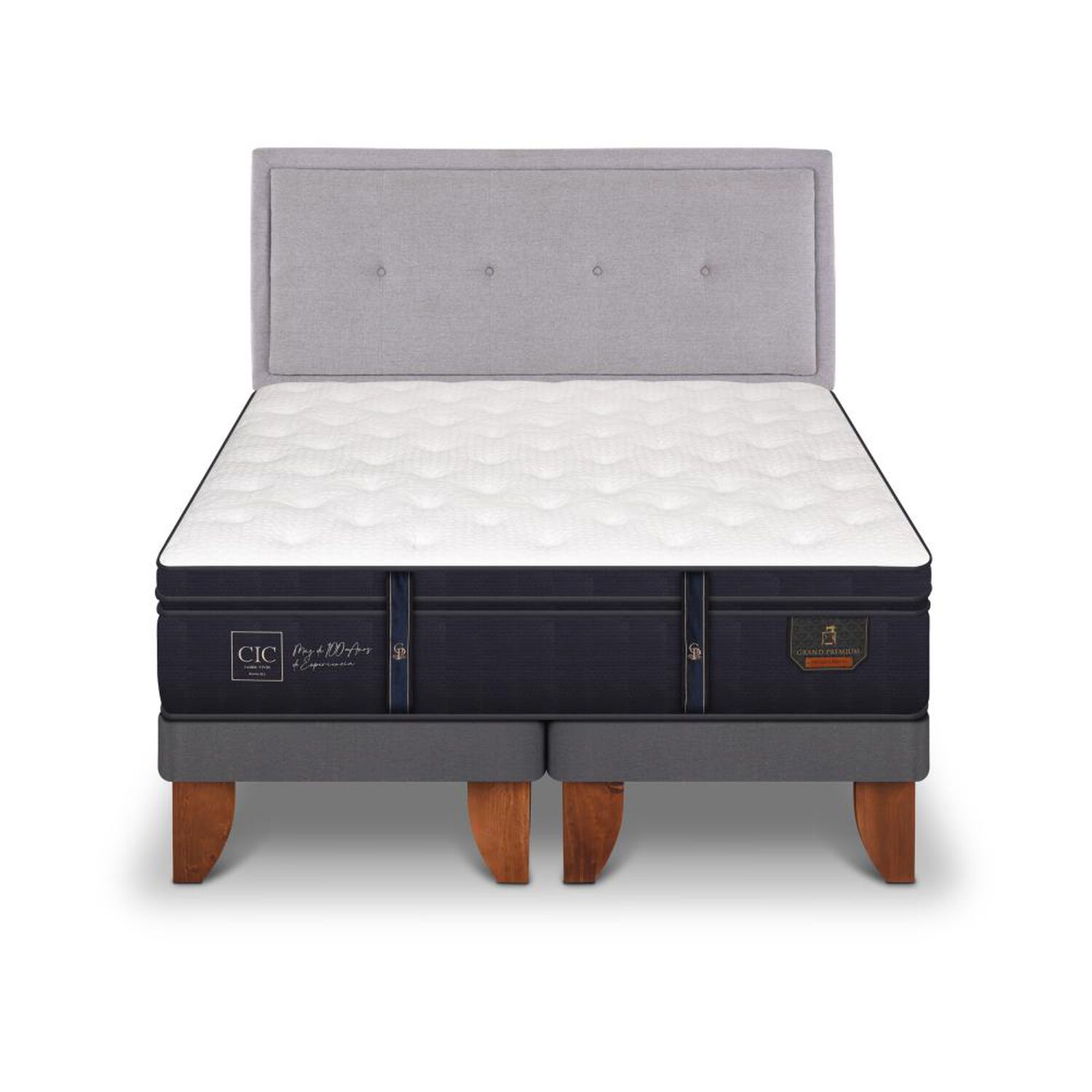 Cama Europea Cic Grand Premium / 2 Plazas / Base Dividida + Respaldo image number 0.0