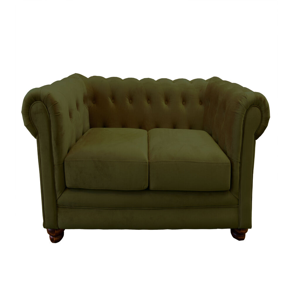Sofa Florencia 2 Cuerpos Tela Velvet Verde image number 0.0
