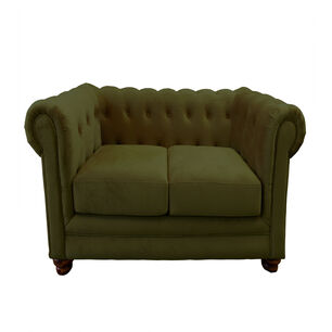 Sofa Florencia 2 Cuerpos Tela Velvet Verde