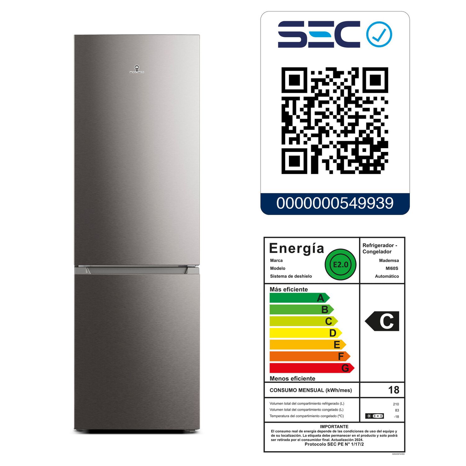 Refrigerador 293l No Frost Bottom Freezer Inverter Mi60s image number 7.0