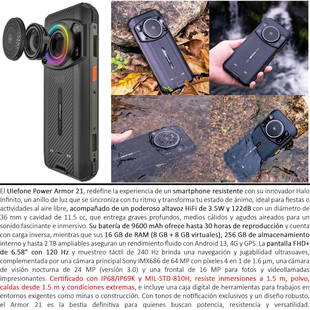 Ulefone Power Armor 21 - Smartphone Resistente Con Sonido Hifi Y Halo Infinito image number 1.0