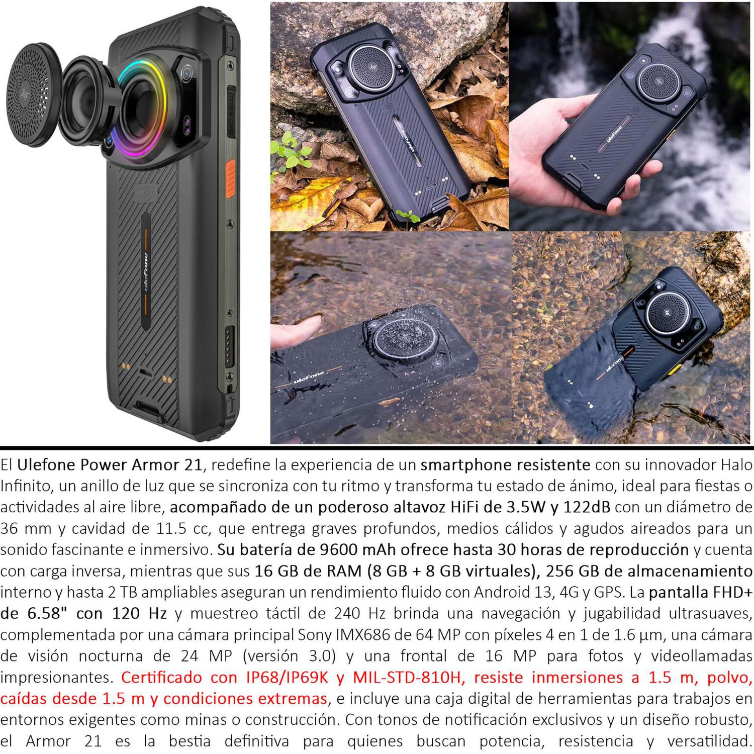 Ulefone Power Armor 21 - Smartphone Resistente Con Sonido Hifi Y Halo Infinito image number 1.0