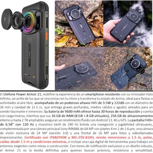 Ulefone Power Armor 21 - Smartphone Resistente Con Sonido Hifi Y Halo Infinito