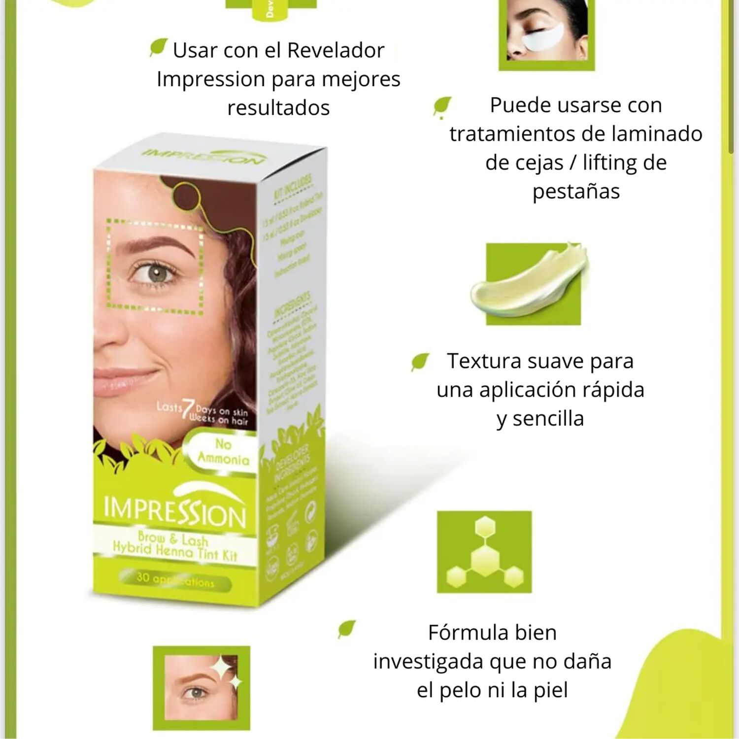 Impression Kit Hair Tintura Cejas Y Pesta&ntilde;as Casta&ntilde;o 15ml image number 1.0