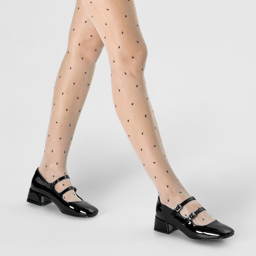 Zapatos Mary Jane Charol Negro Taco Mujer Weide Yl66 image number 2.0