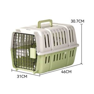 Transportador Canil Para Mascota Pl&aacute;stica Verde 31x46x31cm