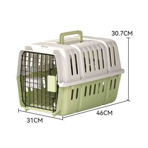 Transportador Canil Para Mascota Pl&aacute;stica Verde 31x46x31cm