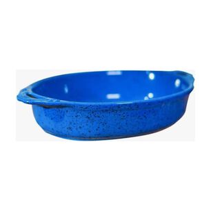 Fuente Ceramica P/horno Ovalada Azul