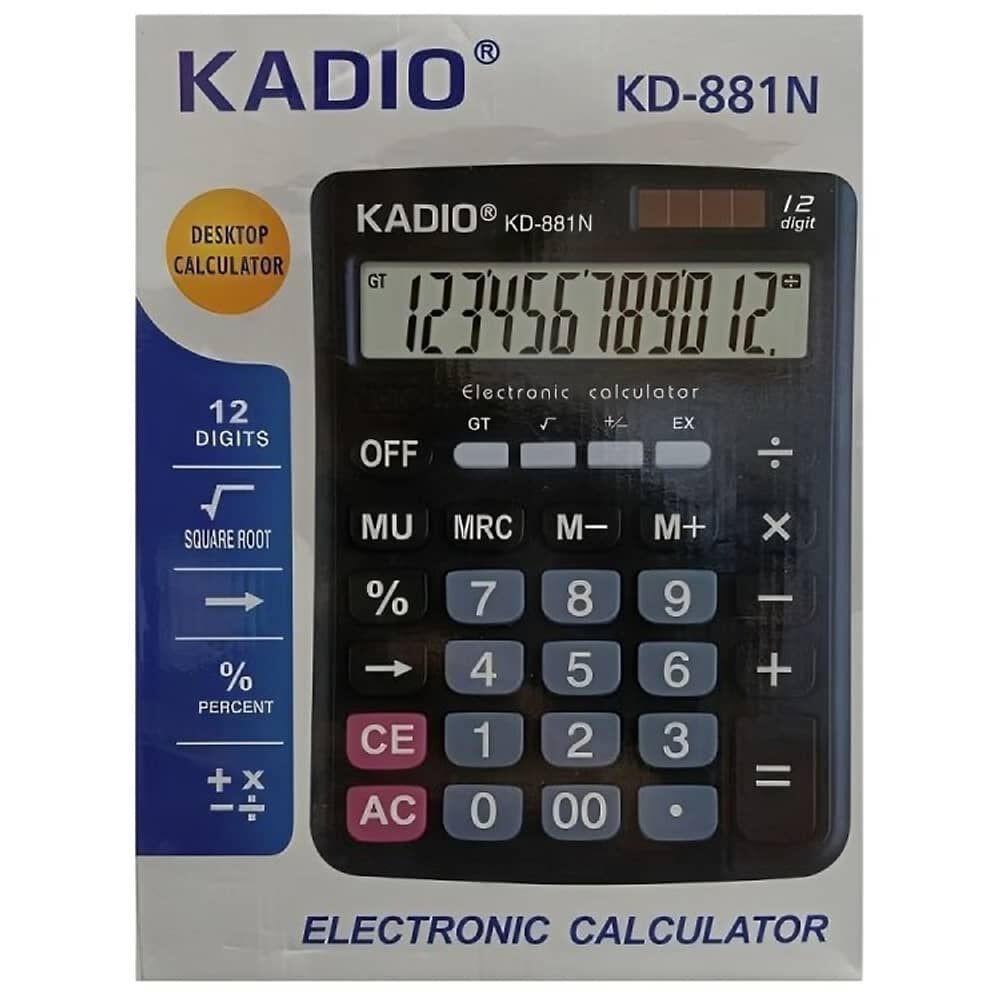 Calculadora 12 D&iacute;gitos Kadio Kd-881n image number 1.0