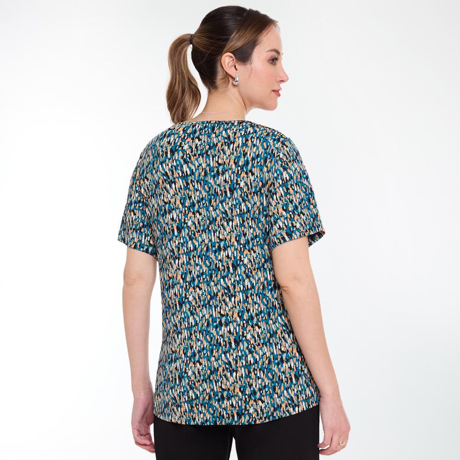 Polera Full Print Manga Corta Cuello Redondo Mujer Lesage image number 3.0