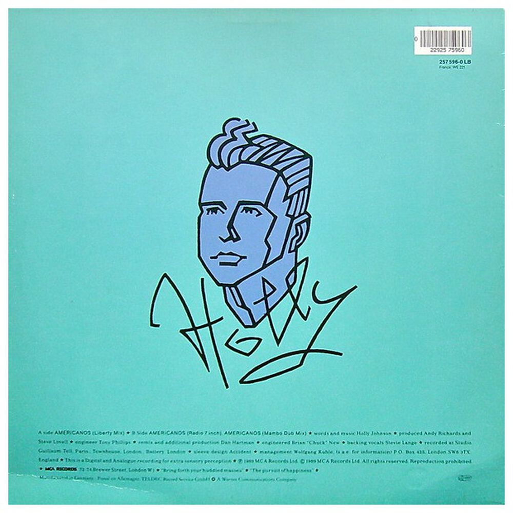 Holly Johnson - Americanos | 12" Maxi Single Usado image number 1.0