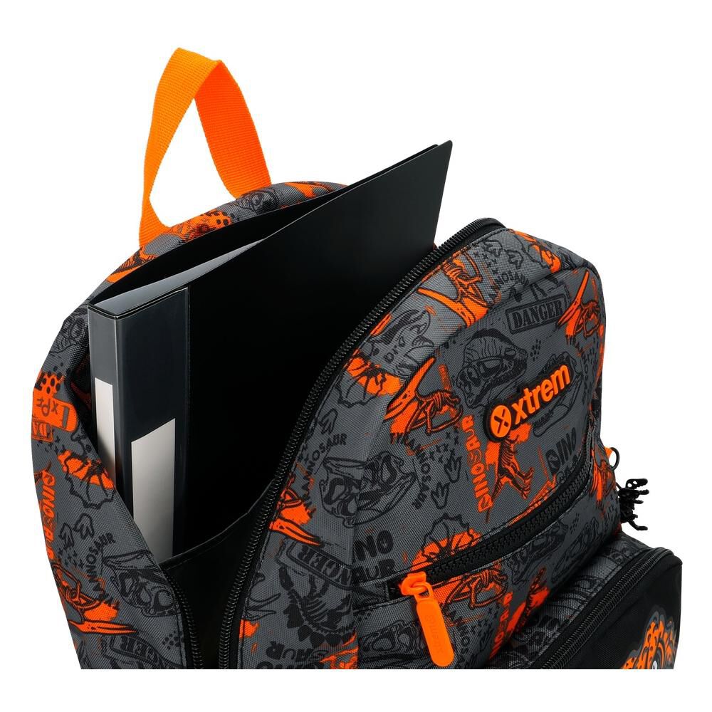 Mochila Xtrem Bolt 6xt Dino Naranjo image number 6.0