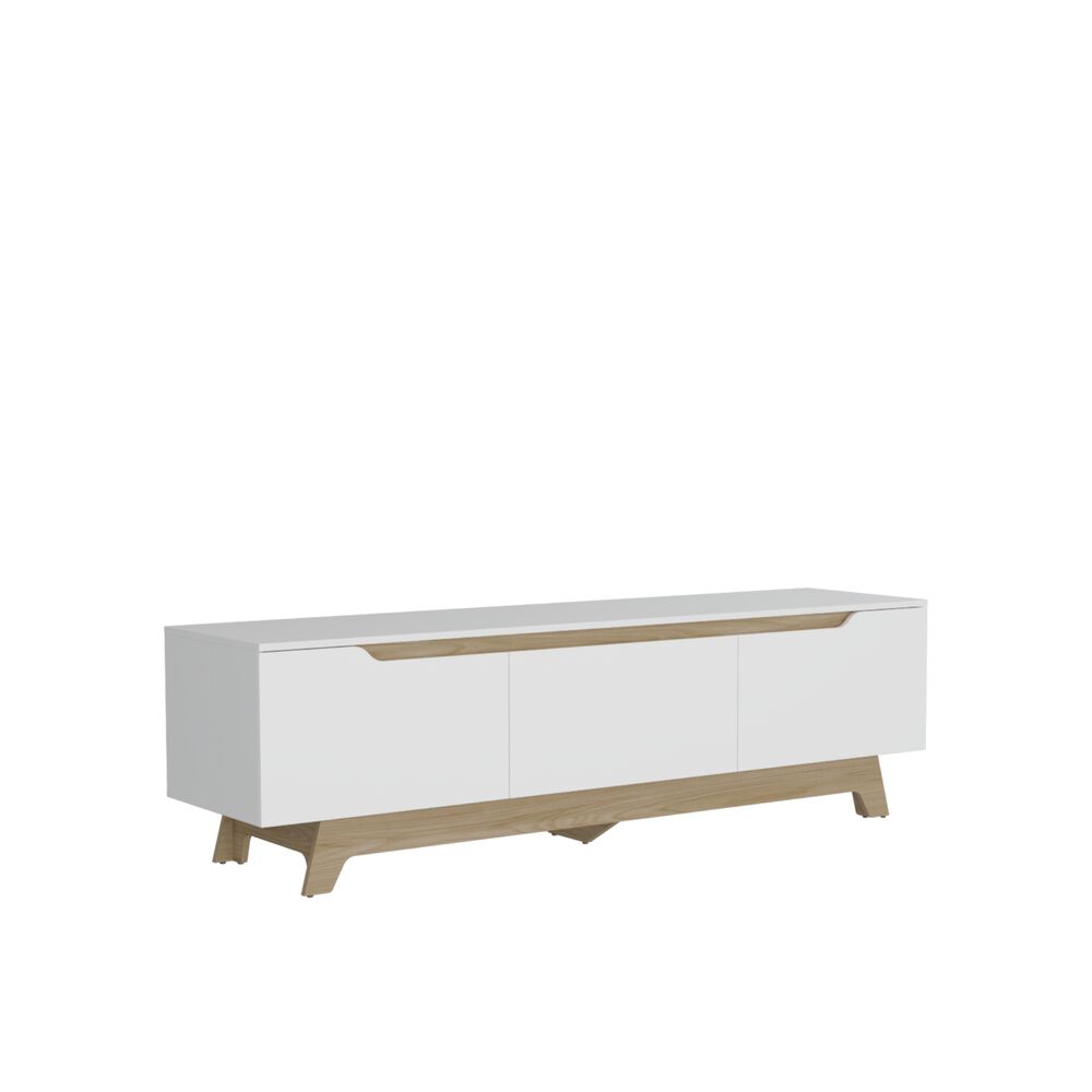 Rack Tv 80" 2 Puertas 1 Cajon Blanco Y Cafe Claro image number 0.0