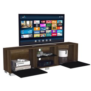 Rack Tv 80" 2 Puertas Fm-002o Café Oscuro