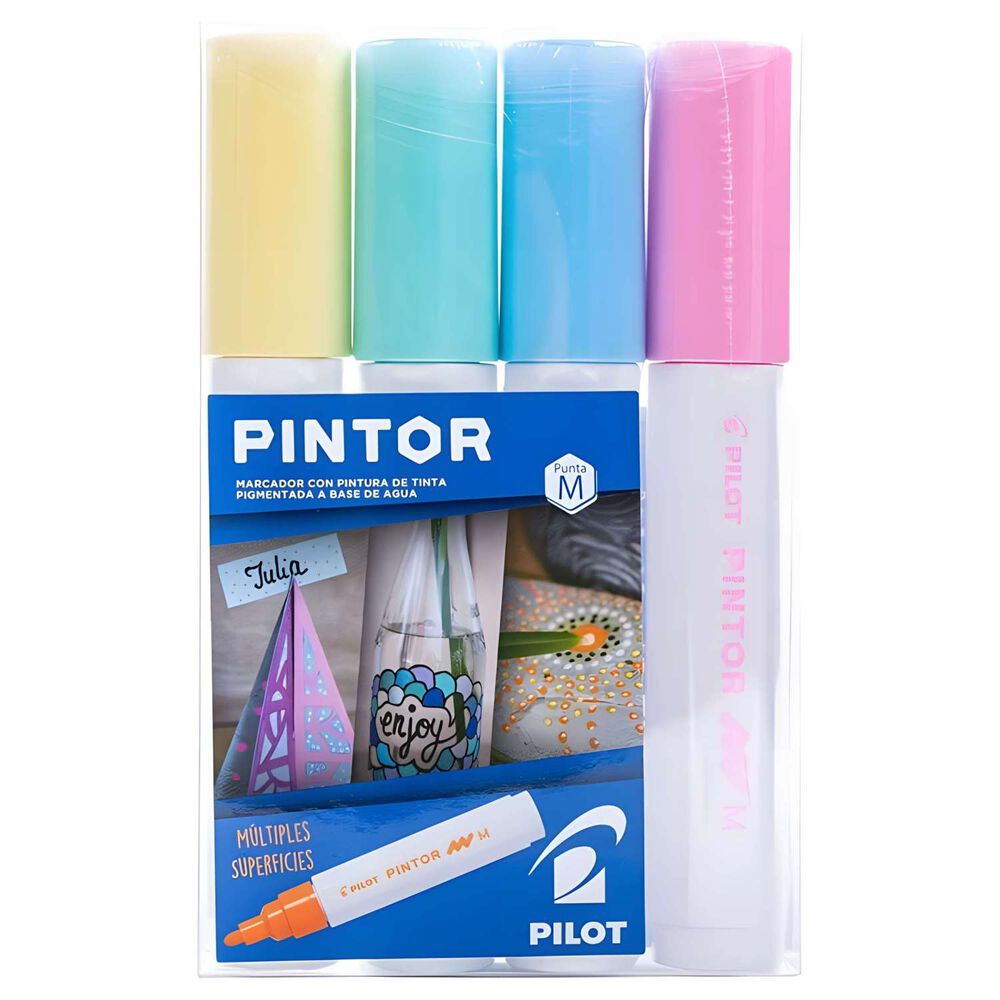 Set Marcador Pintor Medio 4un Amarillo Pastel, Verde Pastel, Azul Paste - Pilot image number 0.0