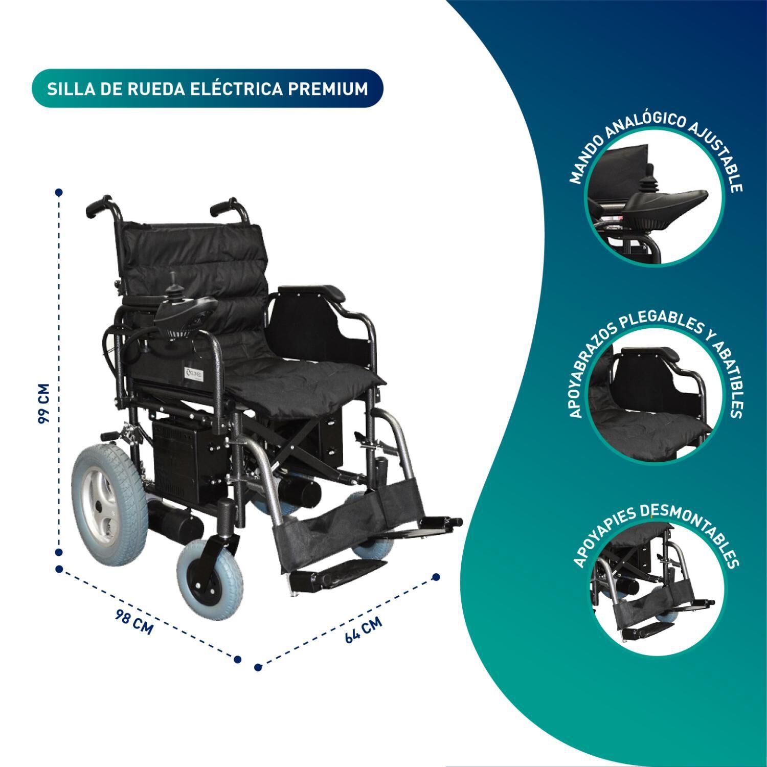 Silla De Ruedas El&eacute;ctrica A1 Deluxe - Doble Bateria image number 1.0