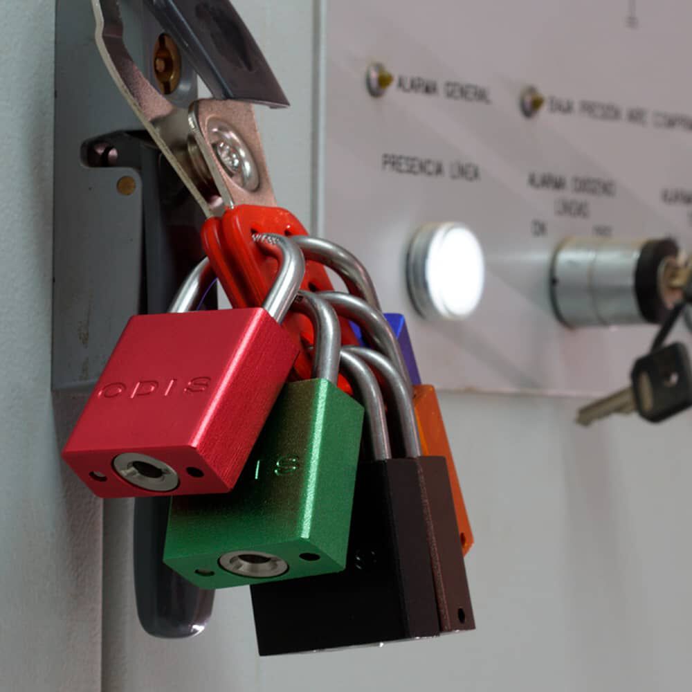 Candado Bloqueo Aluminio Odis 38mm - Caf&eacute; image number 1.0