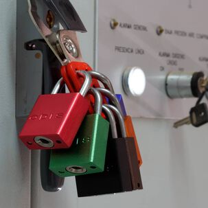 Candado Bloqueo Aluminio Odis 38mm - Caf&eacute;