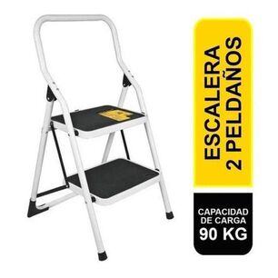 Escalera Tubular Plegable 2 Pelda&ntilde;os C/baranda Acero