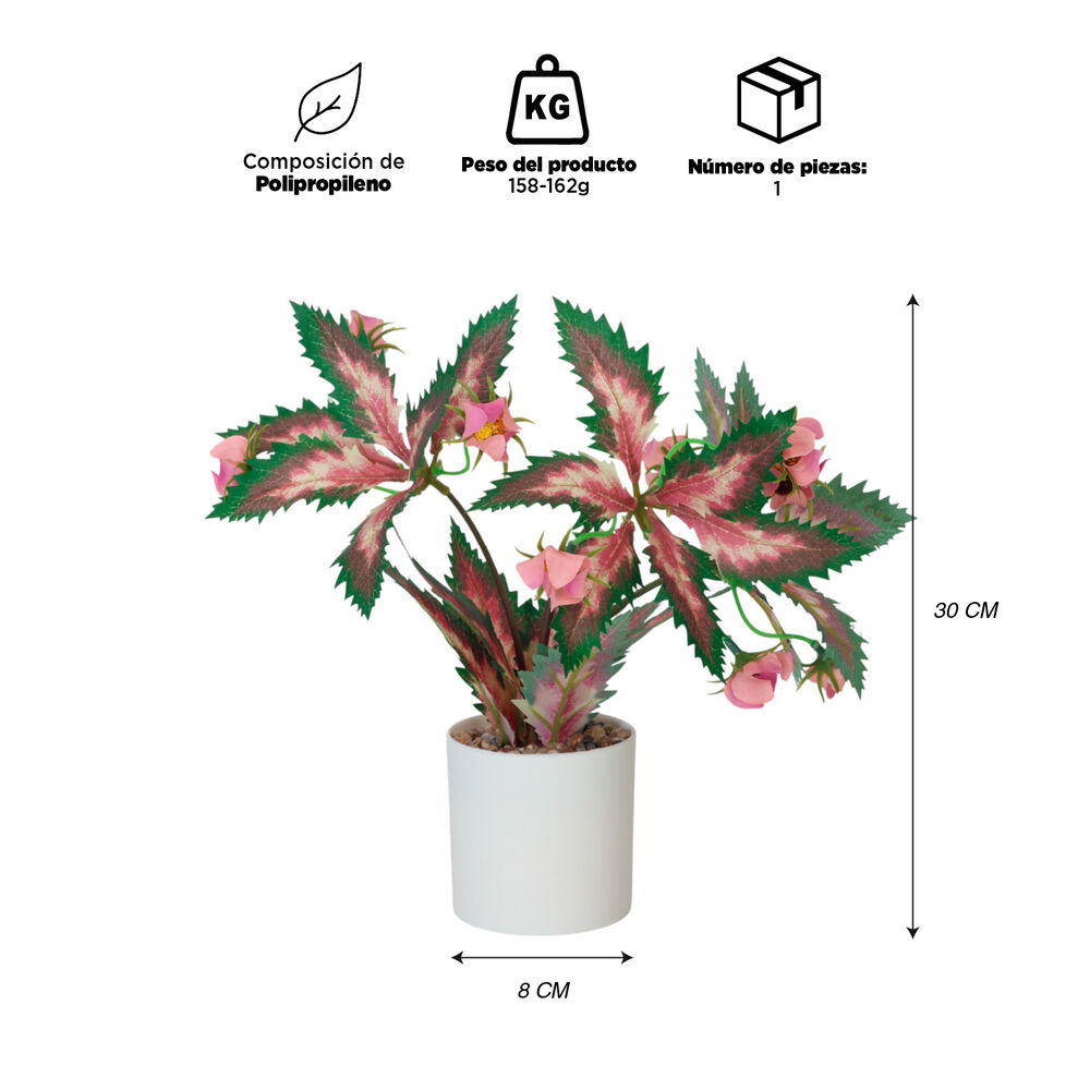 Planta Artificial Begonia Flor 30x8 Cm image number 2.0