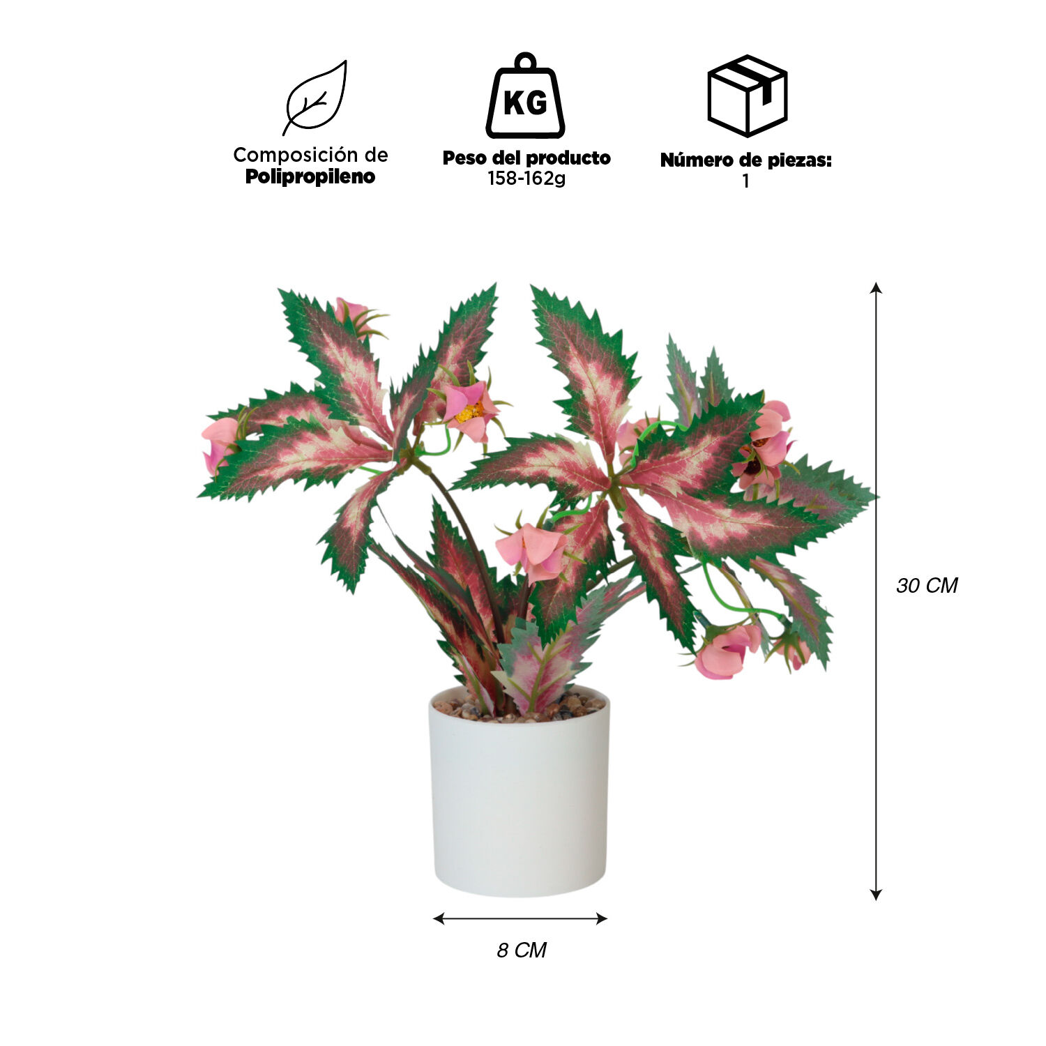 Planta Artificial Begonia Flor 30x8 Cm image number 2.0