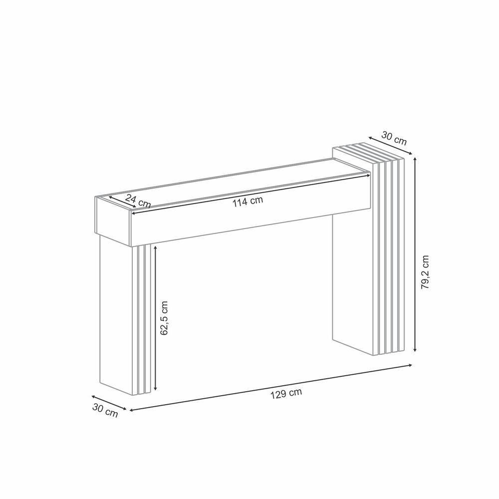 Arrimo Trento Freijo-off White 129x80x30 Cm image number 5.0