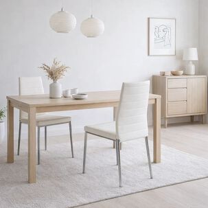 Pack De 2 Sillas Acolchadas Dining Liana Con Patas Cromadas - Blancas