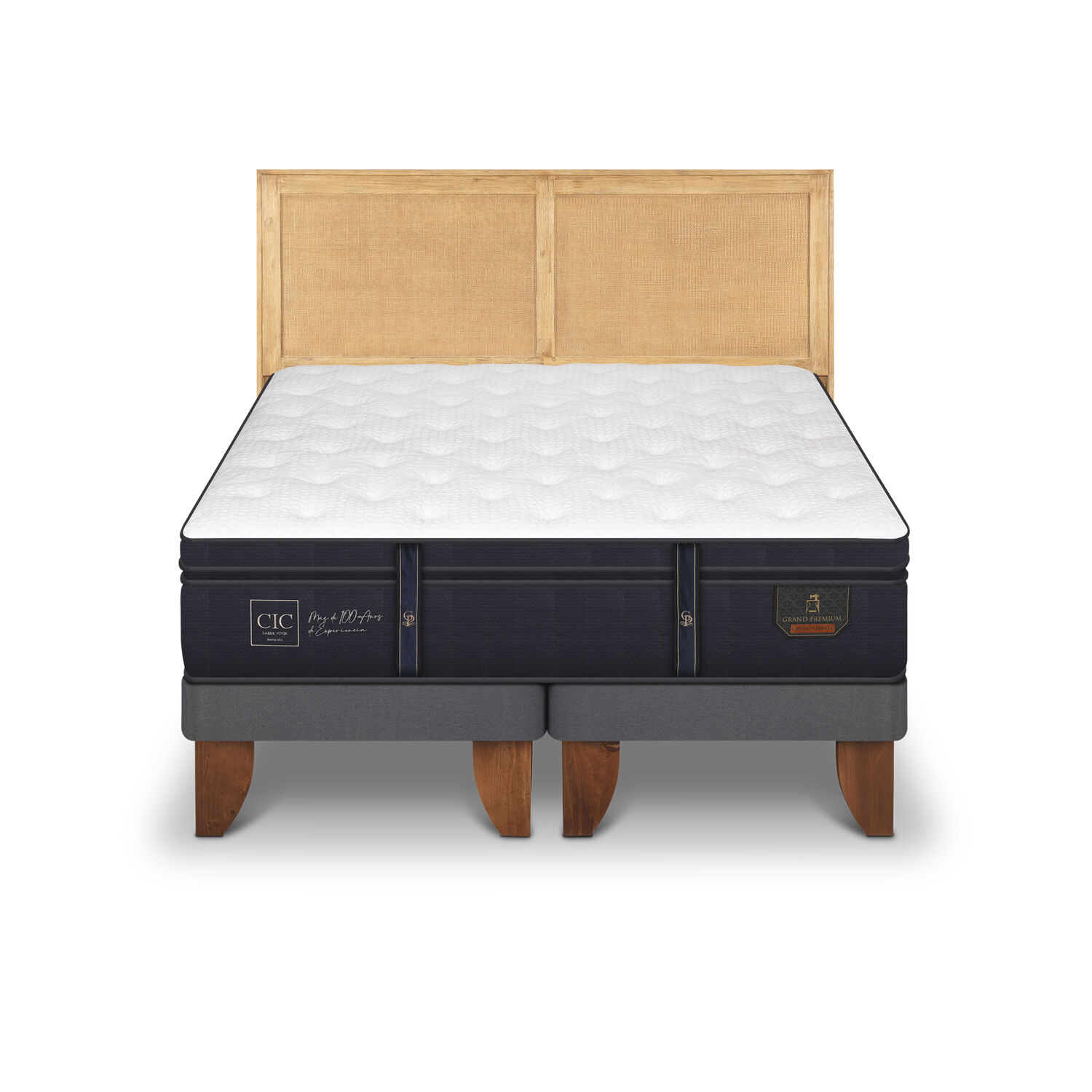 Cama Europea Cic Sava / 2 Plazas / Base Dividida + Respaldo image number 0.0