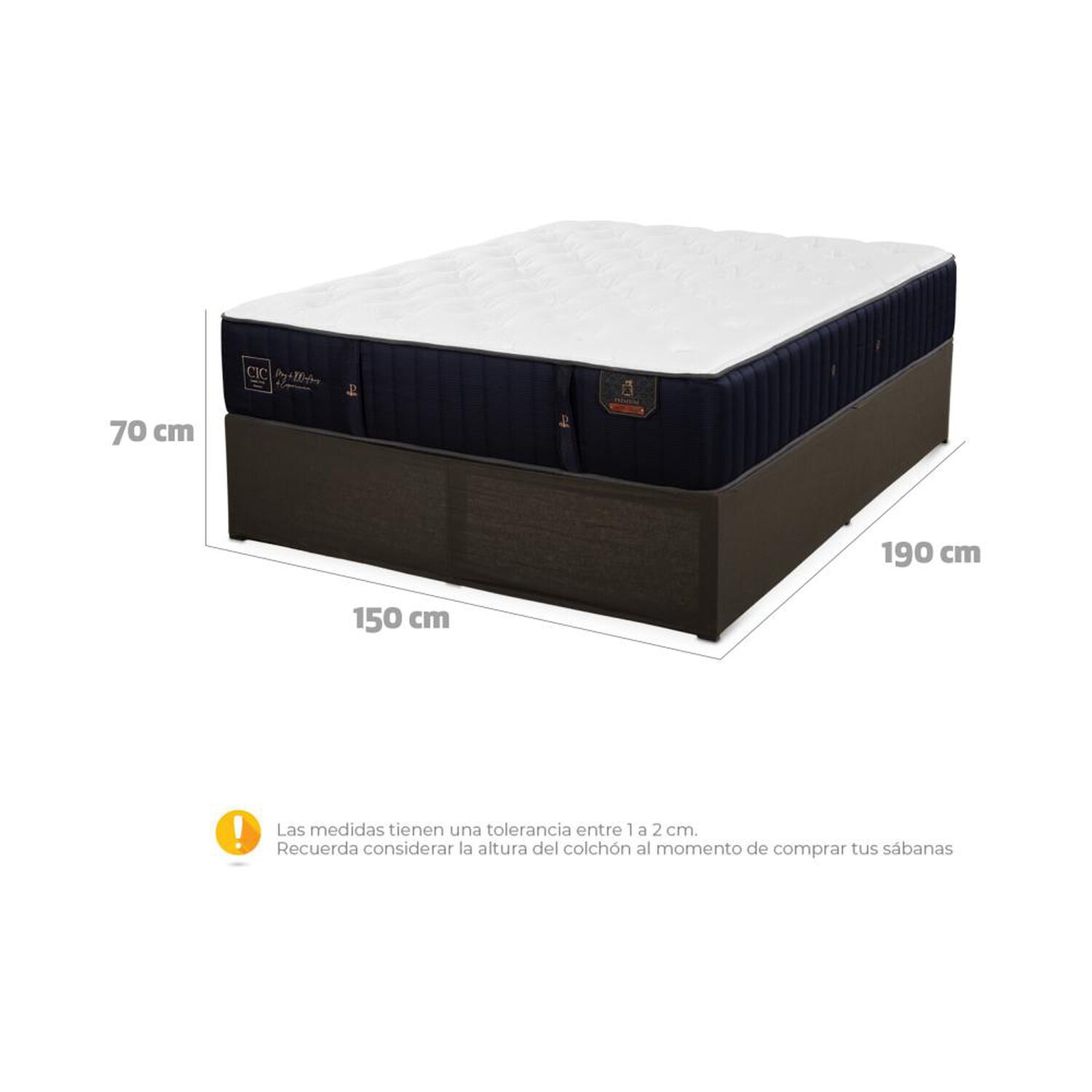Cama Met&aacute;lica Cic Iron Smart Premium / 2 Plazas / Base Normal image number 4.0