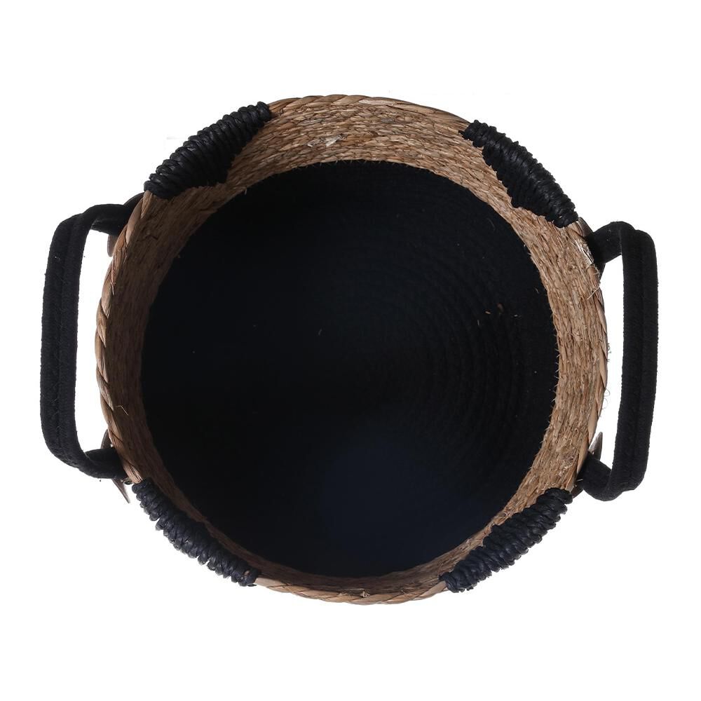 Canasto Organizacion Fibra Natural Con Negro Az Home / 27x24 Cm image number 2.0