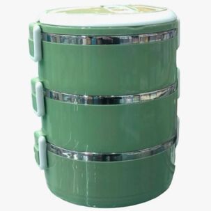 Contenedor Taza Termo De Comida 3 Capas Verde