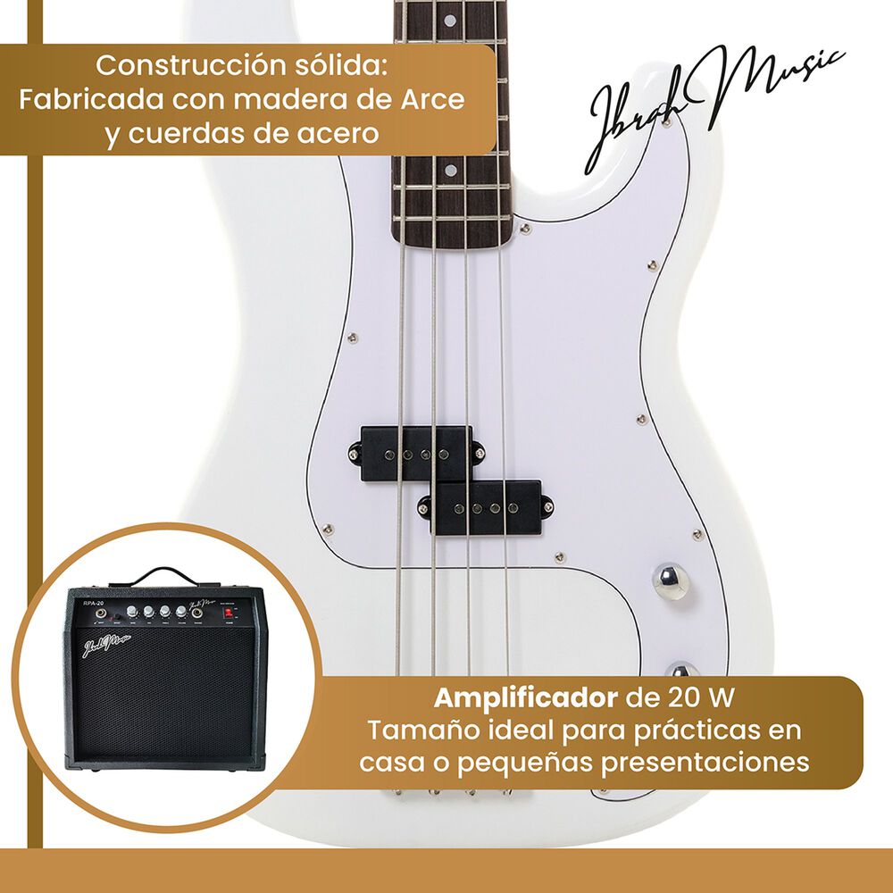 Bajo El&eacute;ctrico Ibrah 4 Cuerdas + Amplificador 20w + Acces image number 3.0