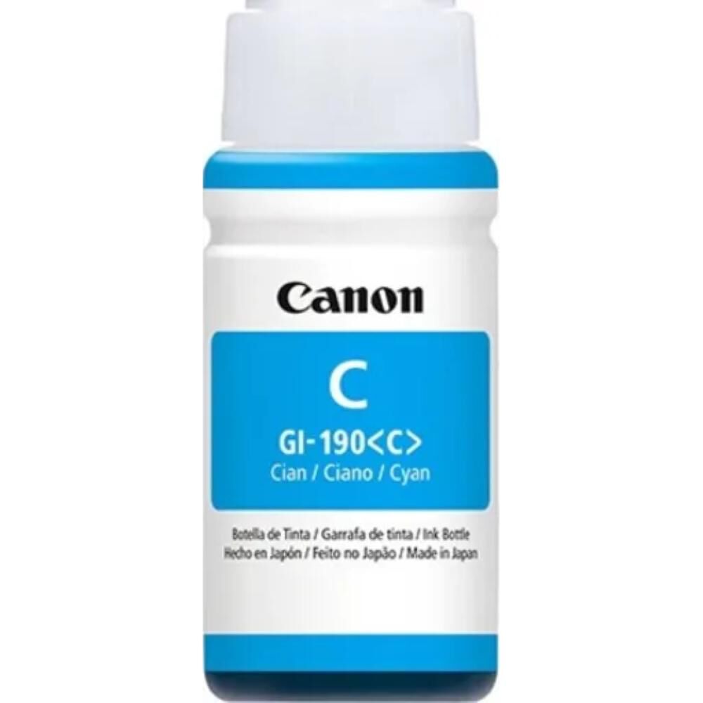 Botella De Tinta Canon Gi-190 70 Ml Cyan image number 0.0
