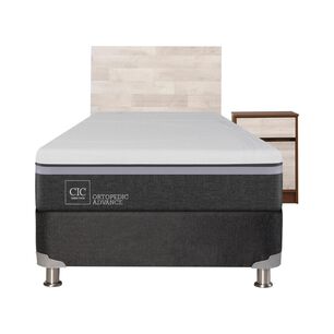 Box Spring Cic Ortopedic Advance / 1.5 Plazas / Base Normal + Set de Maderas Legno