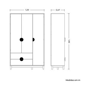 Cl&oacute;set Vekkahome Ipe / 3 Puertas / 2 Cajones