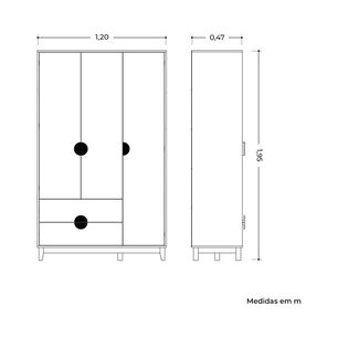 Cl&oacute;set Vekkahome Ipe / 3 Puertas / 2 Cajones